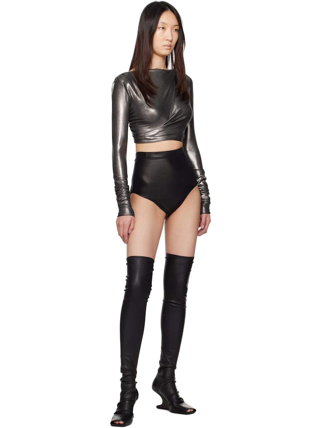 Black Hollywood Dirt Brief Shorts - 4