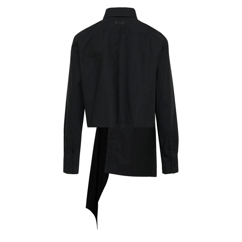 MSGM Black Asymmetric Shirt outlook