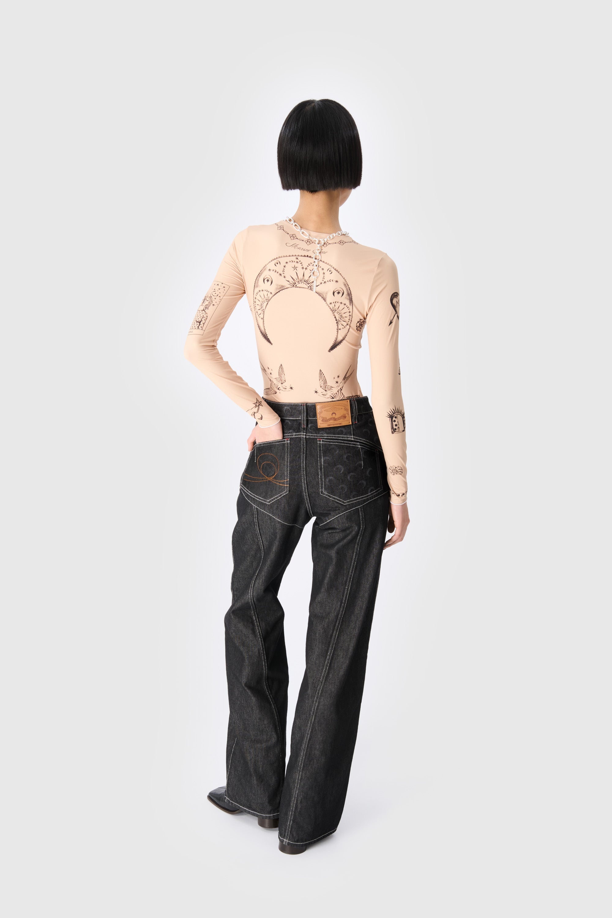 Moon Laser Denim Flare Jeans - 3