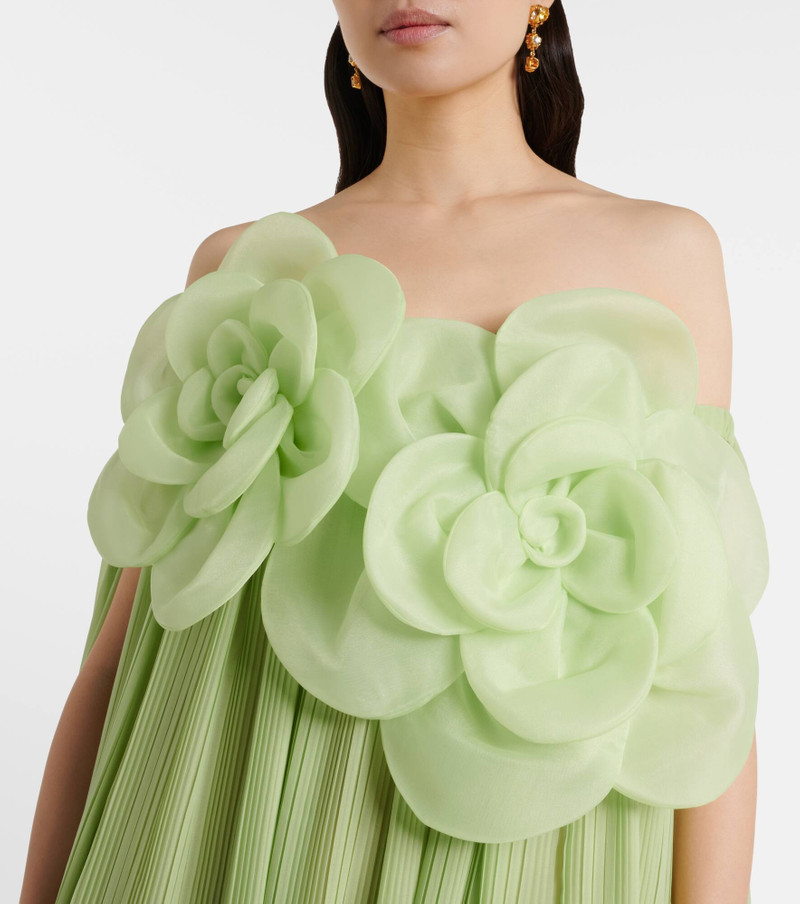 Jaclyn floral-appliqué bustier gown 4