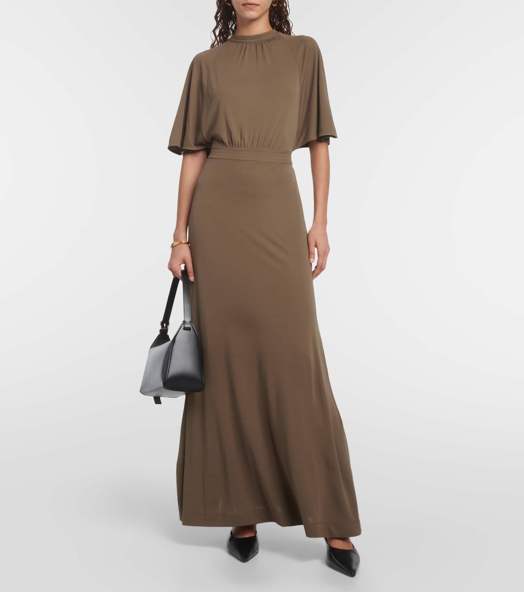 Draped jersey maxi dress - 2