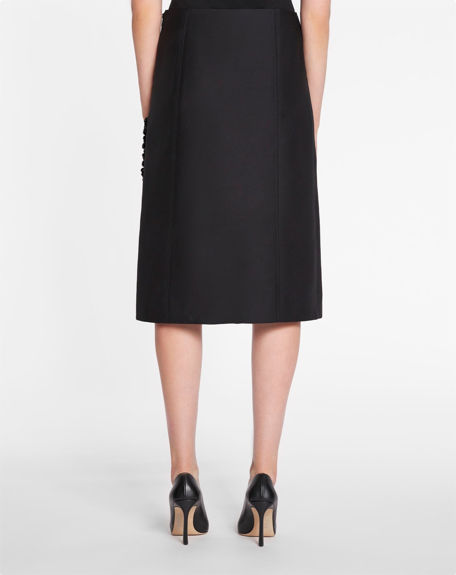FLARE MIDI SKIRT IN WOOL AND SILK - 4