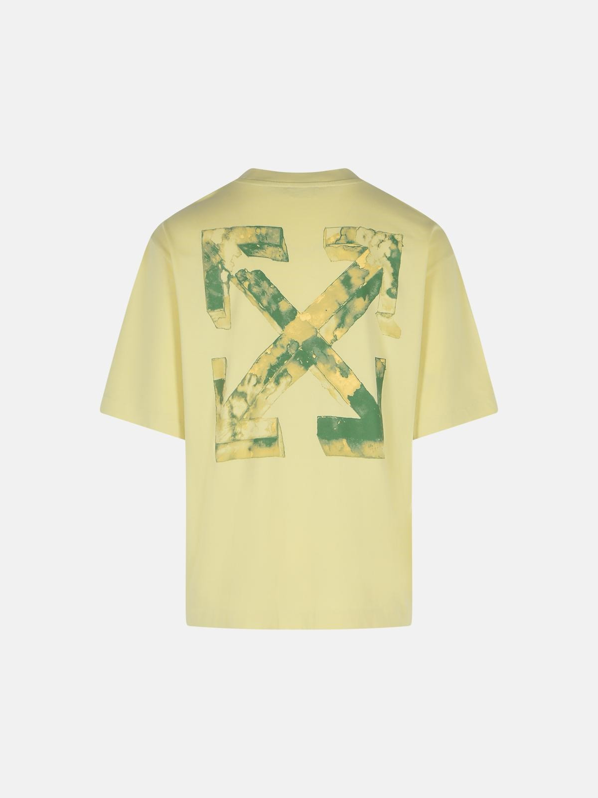 'CLOUDY ARROW' IVORY COTTON T-SHIRT - 3