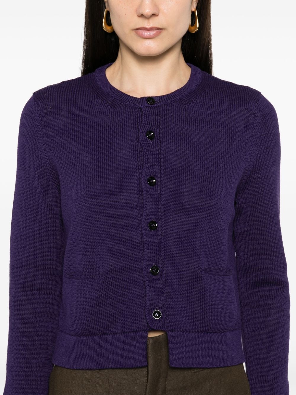 crew-neck cotton cardigan - 5