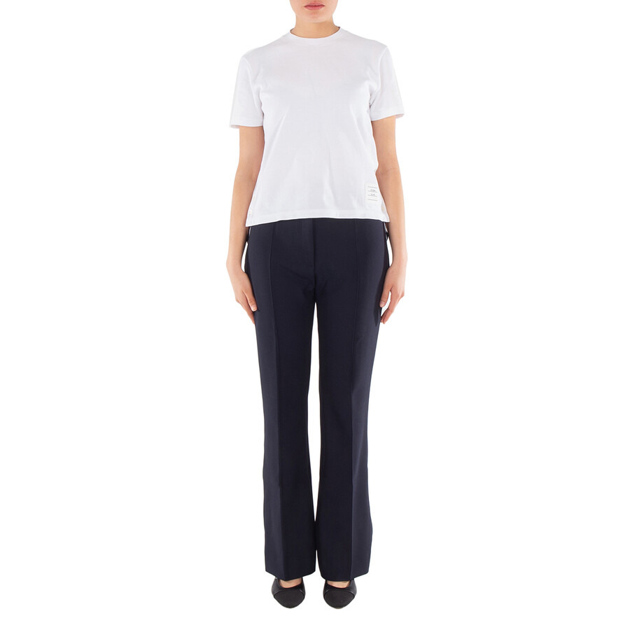 Thom Browne White Cotton Pique Classic Stripe T-Shirt - 4