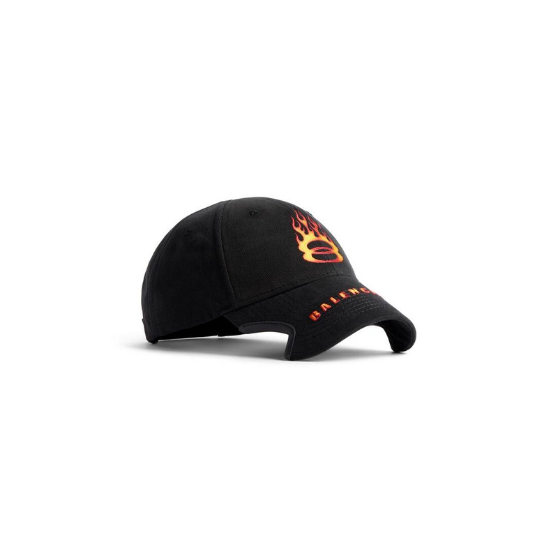 BALENCIAGA Burning Unity Cap in Black/orange outlook