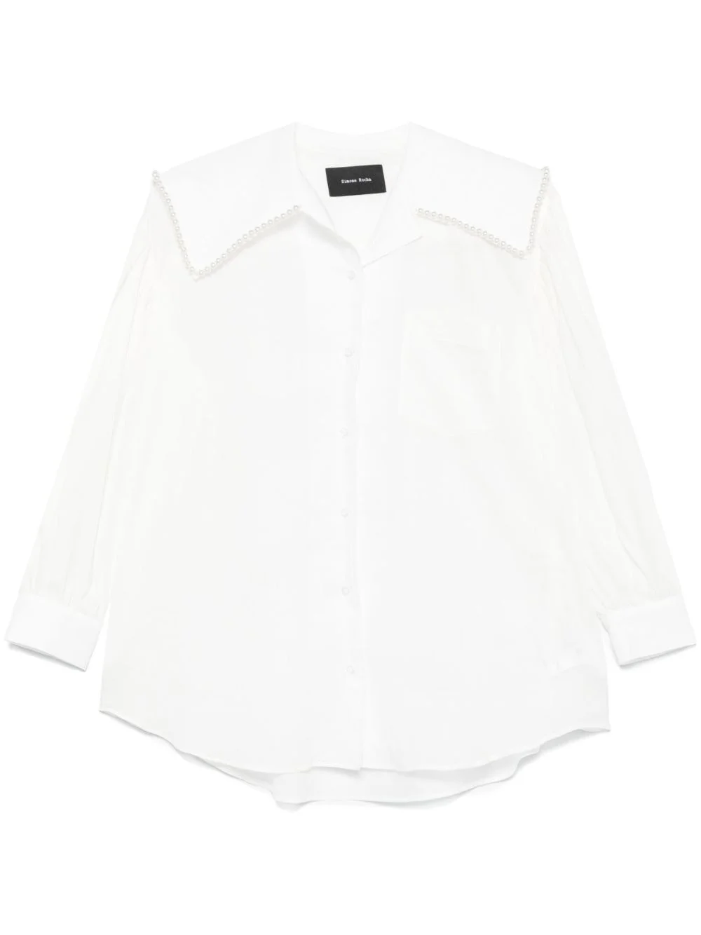 sailor-collar puff-sleeves shirt - 1