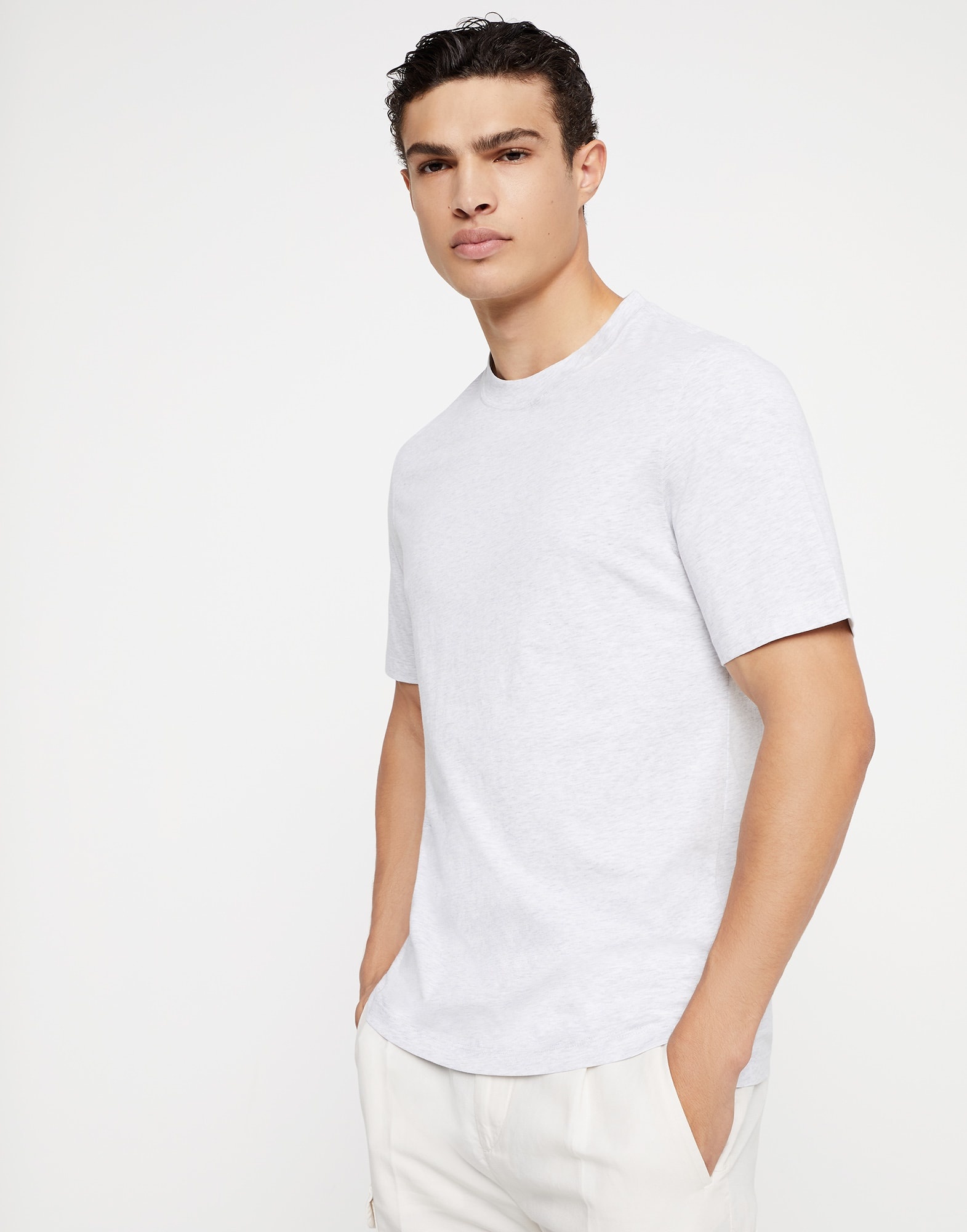 Cotton jersey crew neck T-shirt - 1