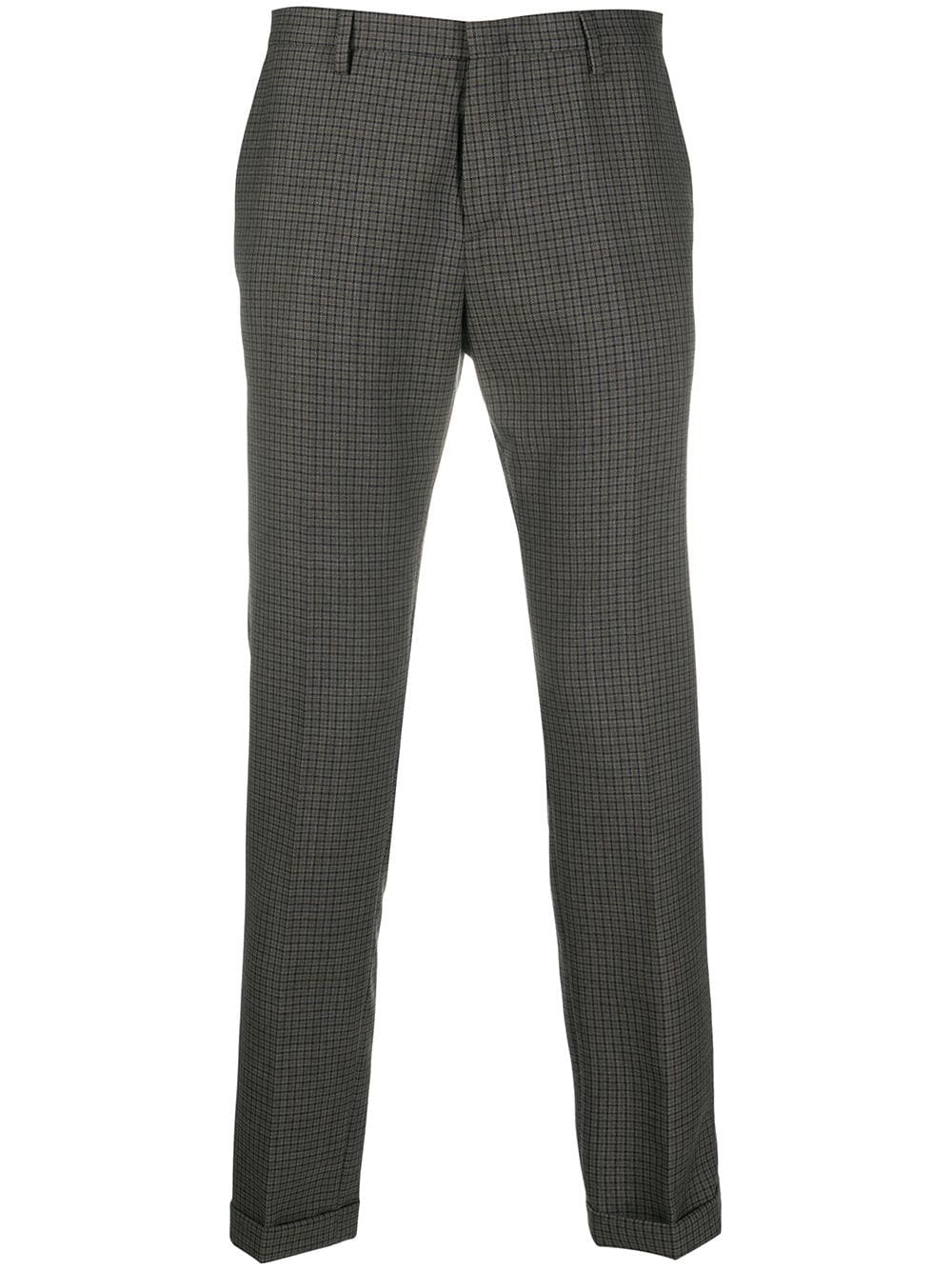 high-rise copped houndstooth trousers - 1