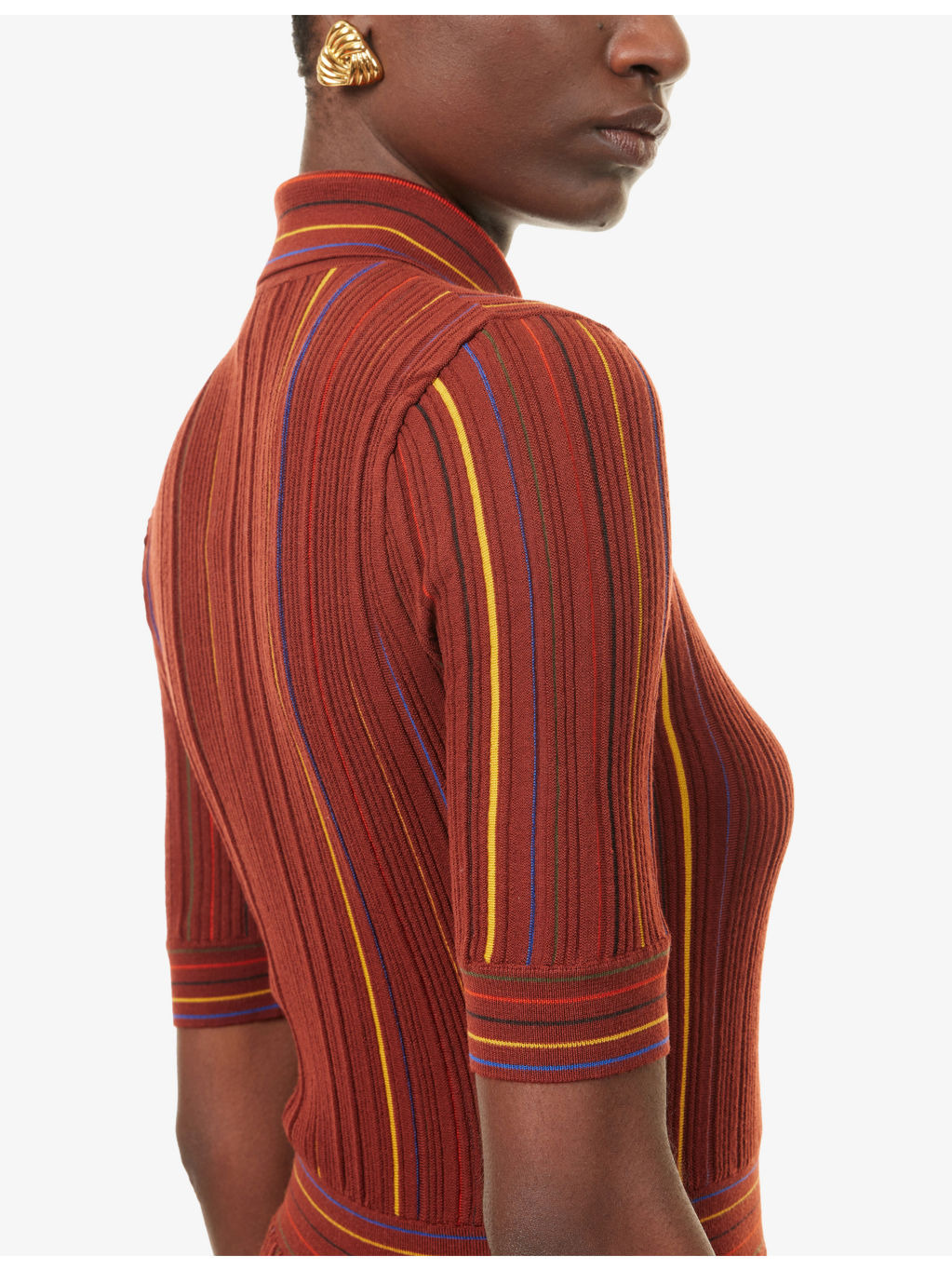 Calypso Short-Sleeve Wool Knitted Maxi Dress - 5