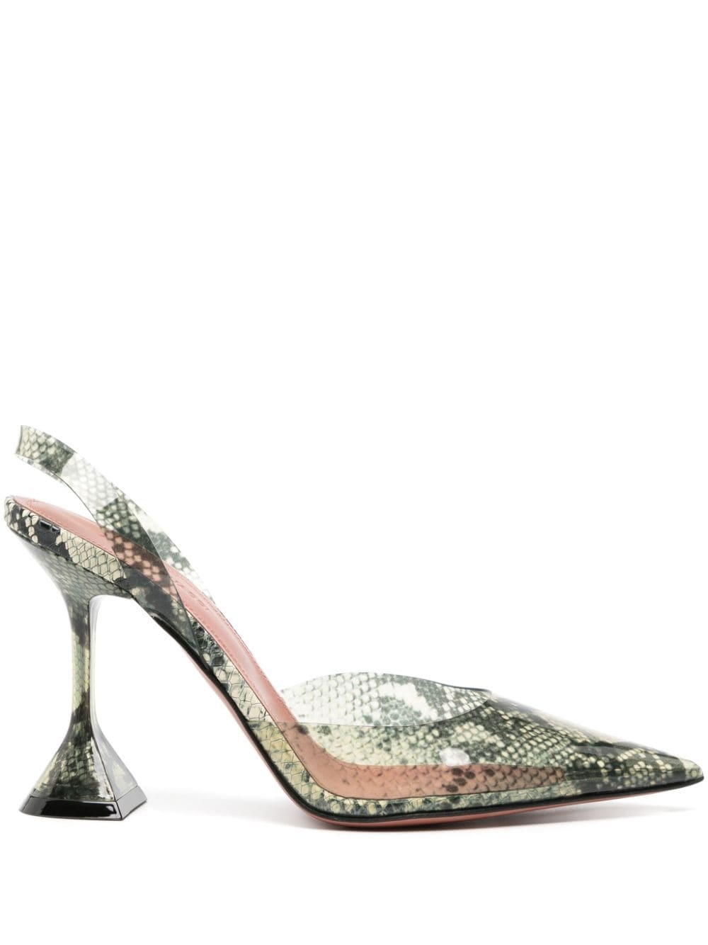 Holli Glass 95mm snakeskin-effect pumps - 1