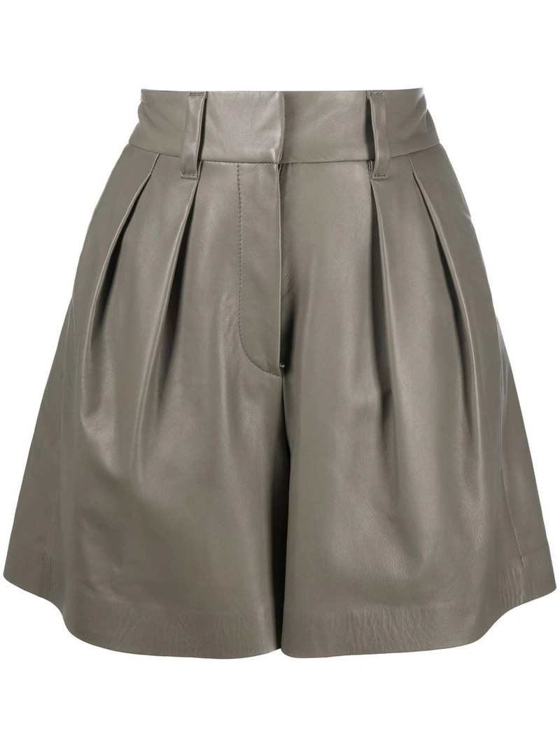 wide-leg leather shorts 1