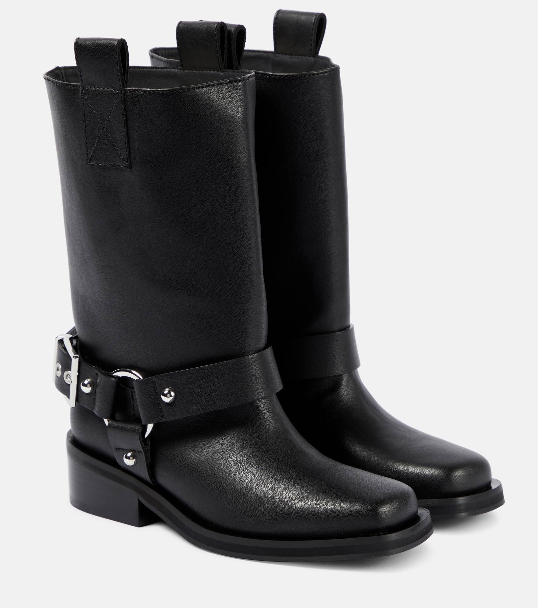 Faux leather biker boots - 1