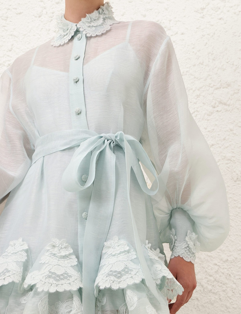 knee length dresses for ladies Crush Tiered Lace Shirt Dress – Club21.com main image 0