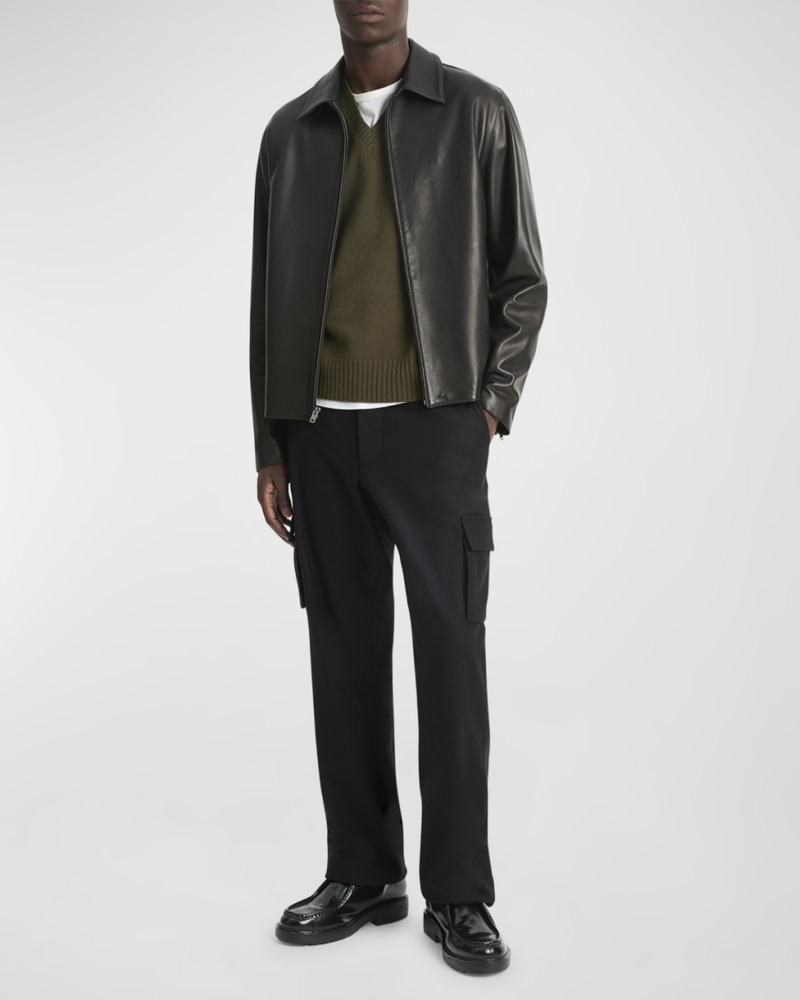 Vince Men's Leather Zip-Up Jacket outlook