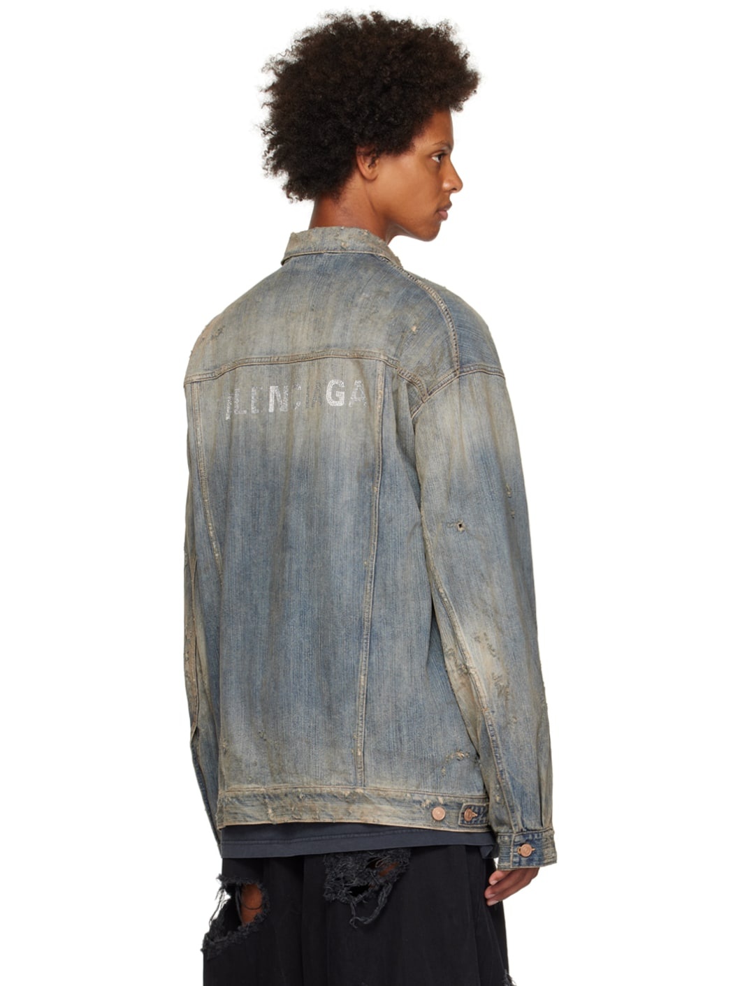 Blue Oversized Denim Jacket - 3