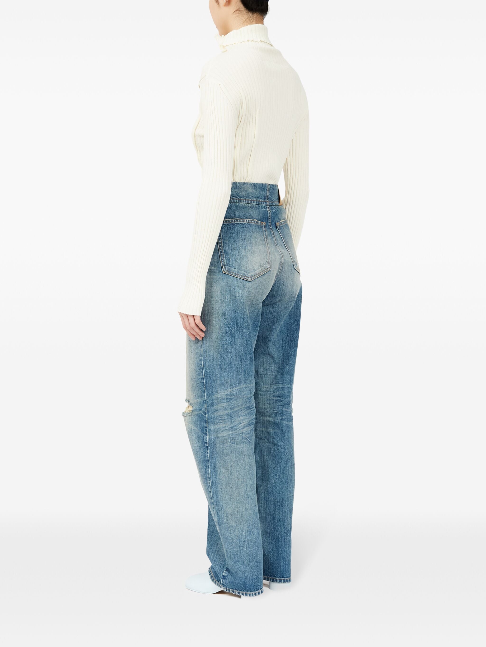 Distressed Straight Jeans - 5