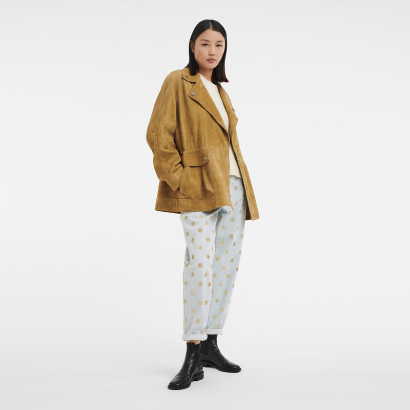 Longchamp Spring/Summer 2023 Collection Jacket Khaki - Leather outlook