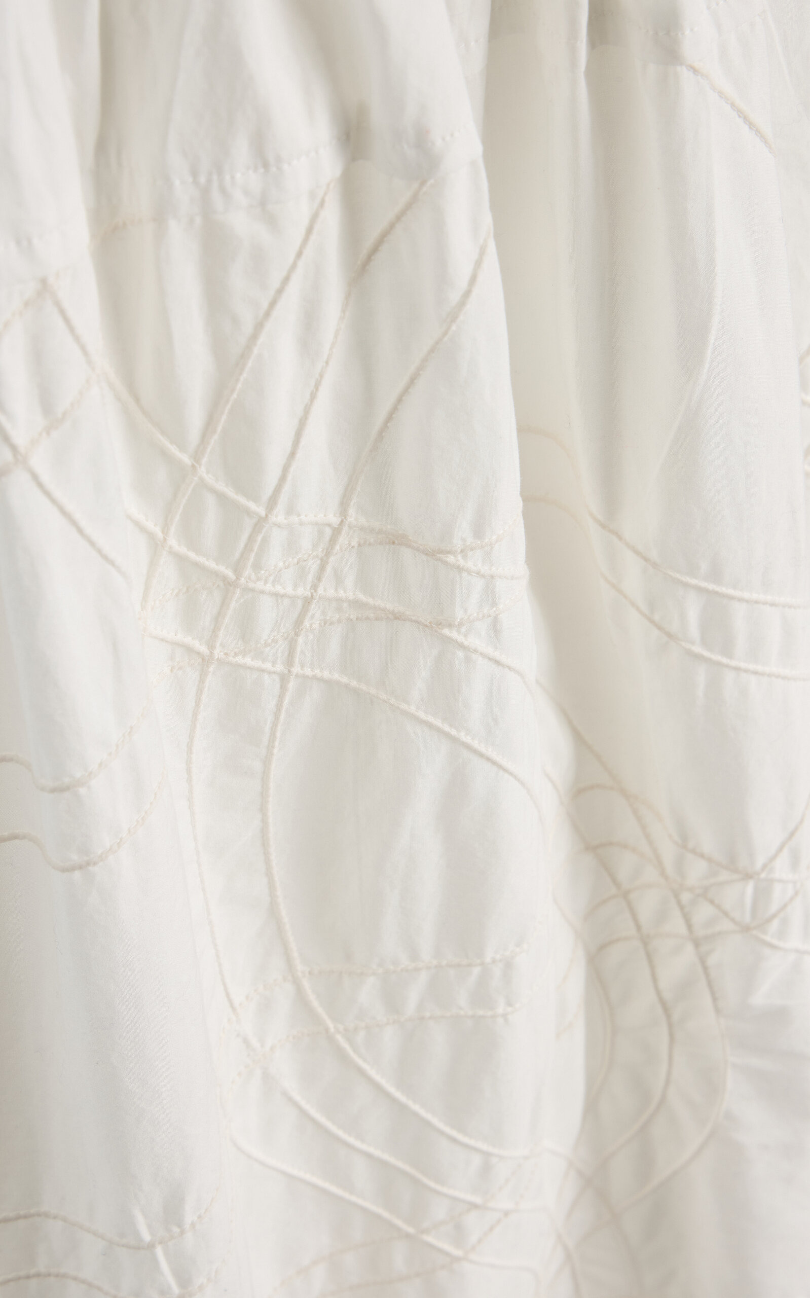 Camden Shirred Cotton Poplin Midi Skirt white - 5