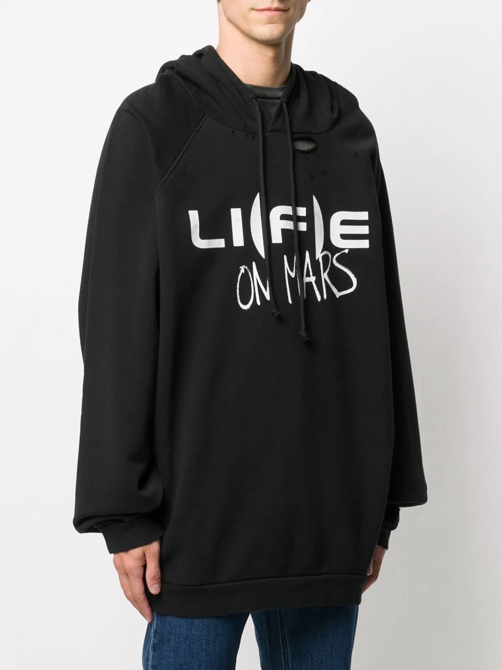 slogan-print long-sleeve hoodie - 3