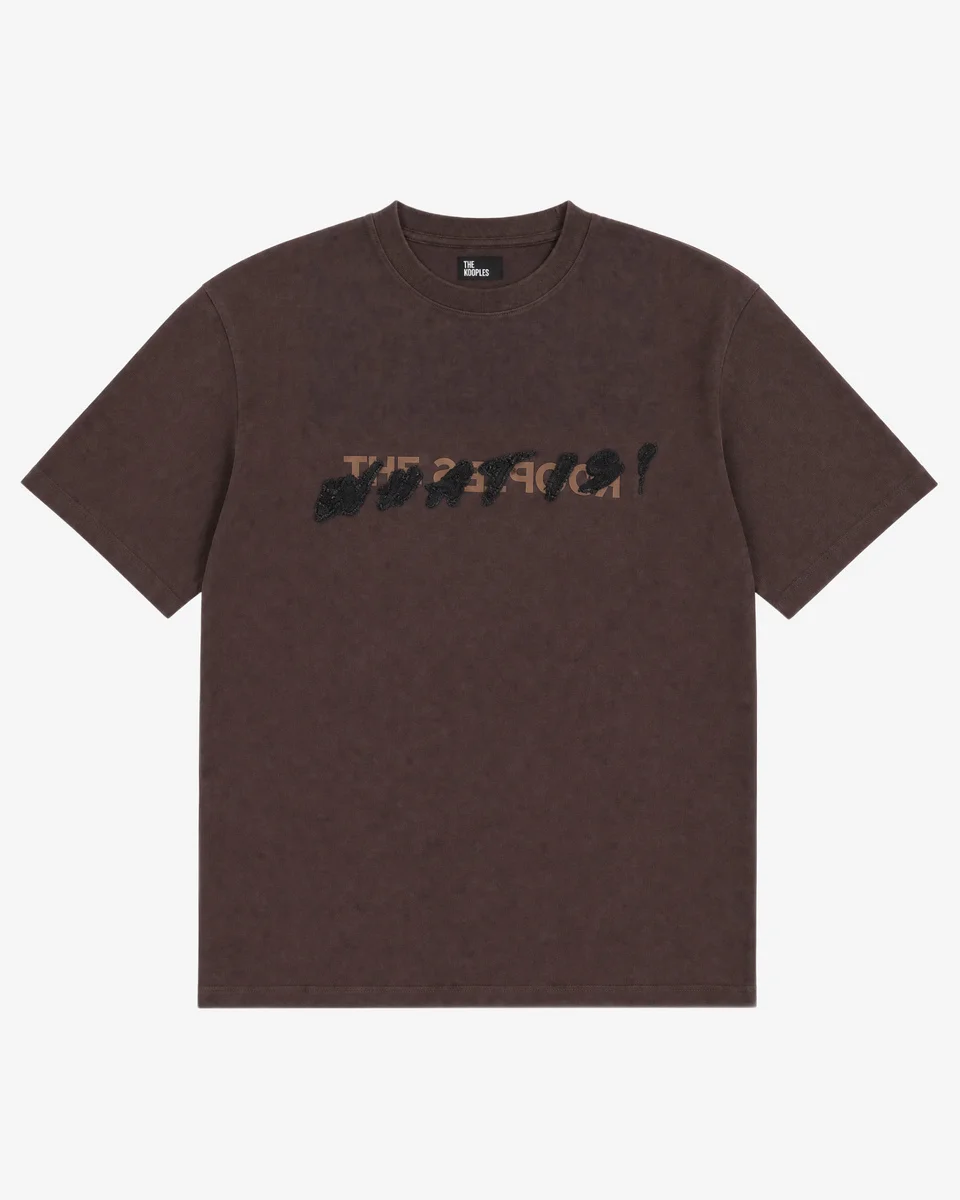 WHAT IS BROWN DENIM PATCH T-SHIRT - 1