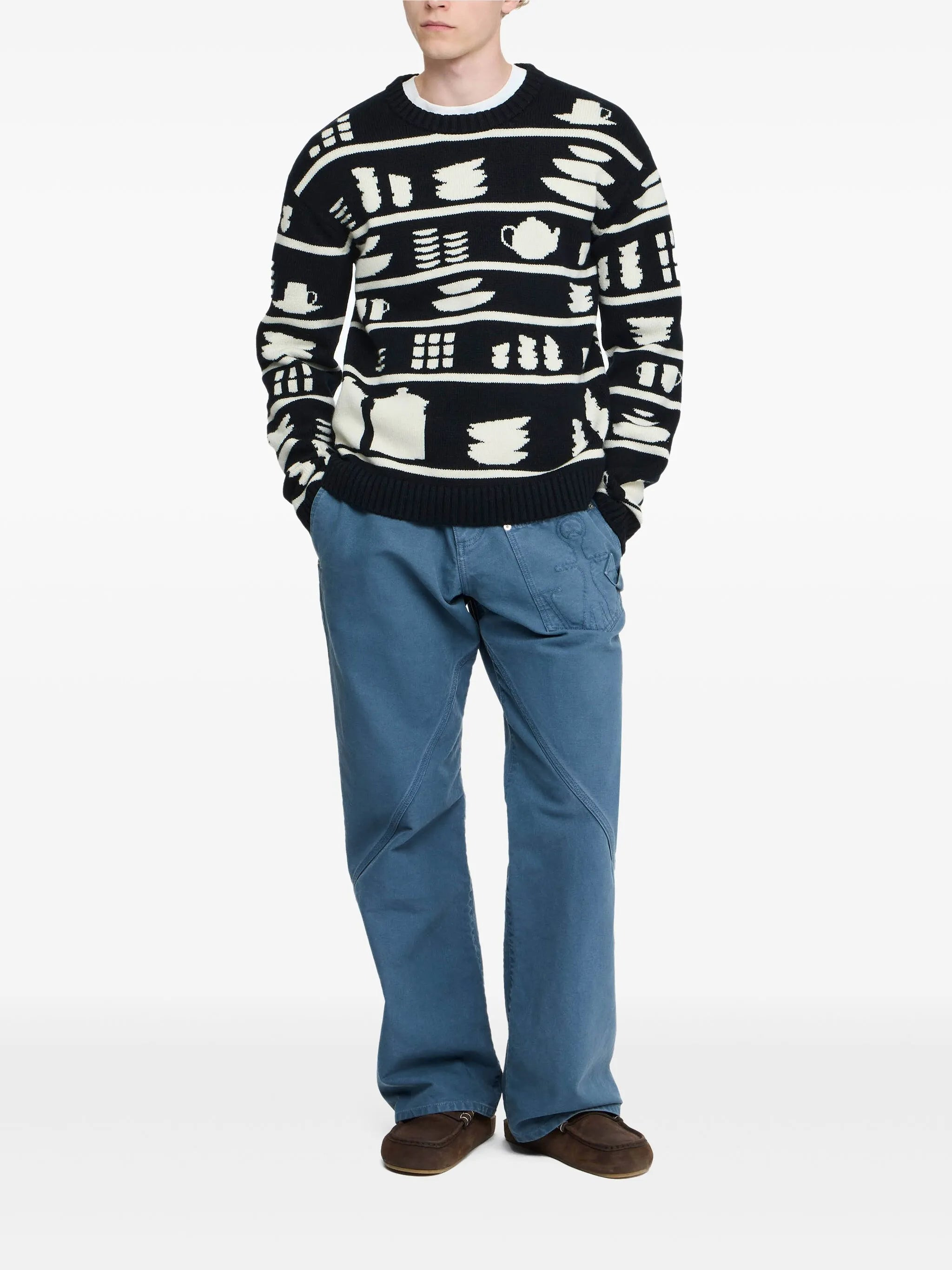 Jw Anderson Tableware-pattern Crew-neck Sweater - 5