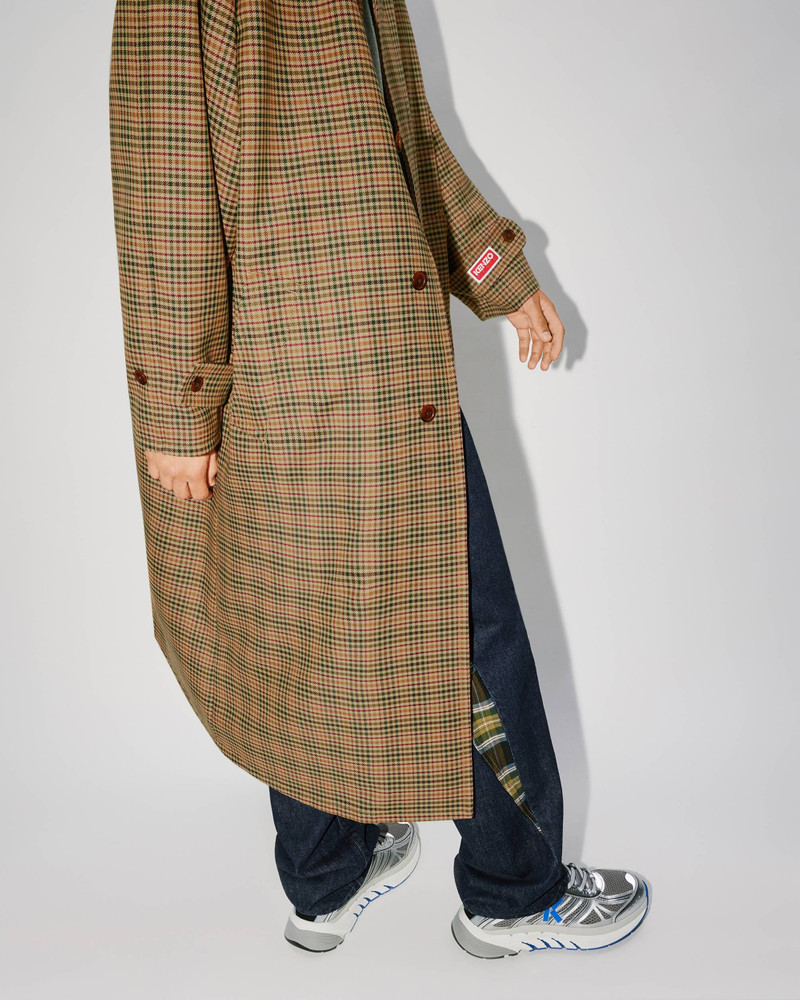 Checked trench coat 7