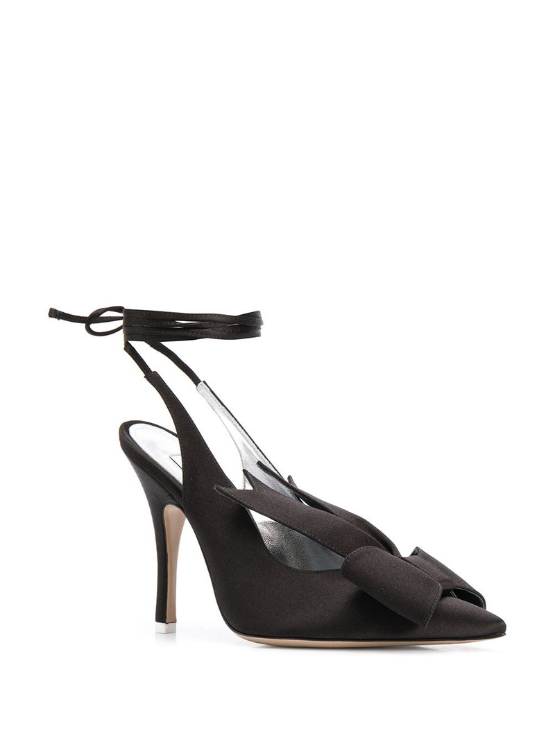 THE ATTICO ankle-wrap satin pumps outlook