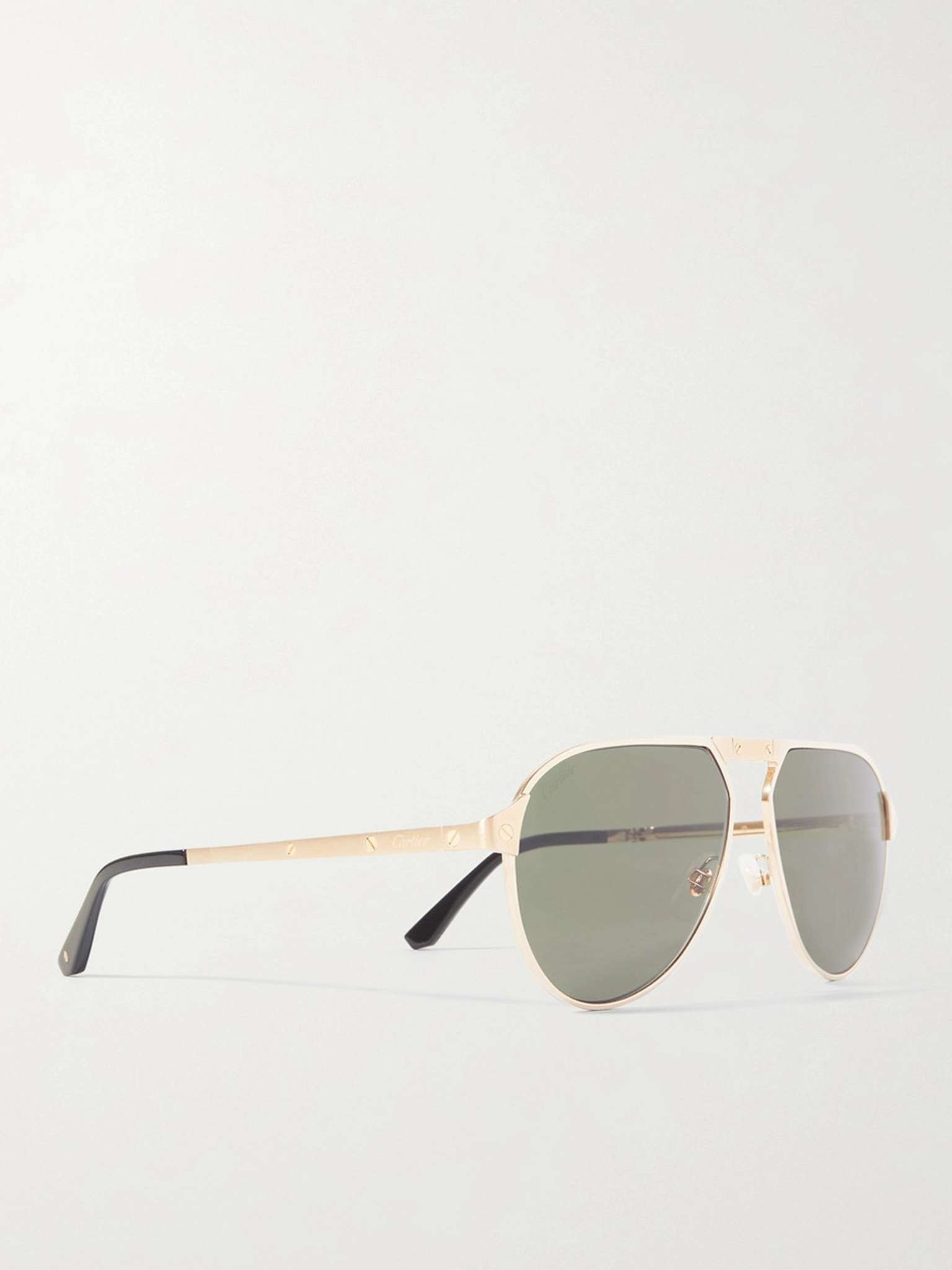 Aviator-Style Gold-Tone Titanium Sunglasses - 3