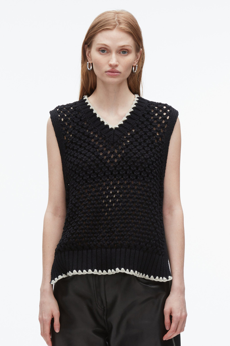 3.1 Phillip Lim Open Work V-Neck Shell outlook