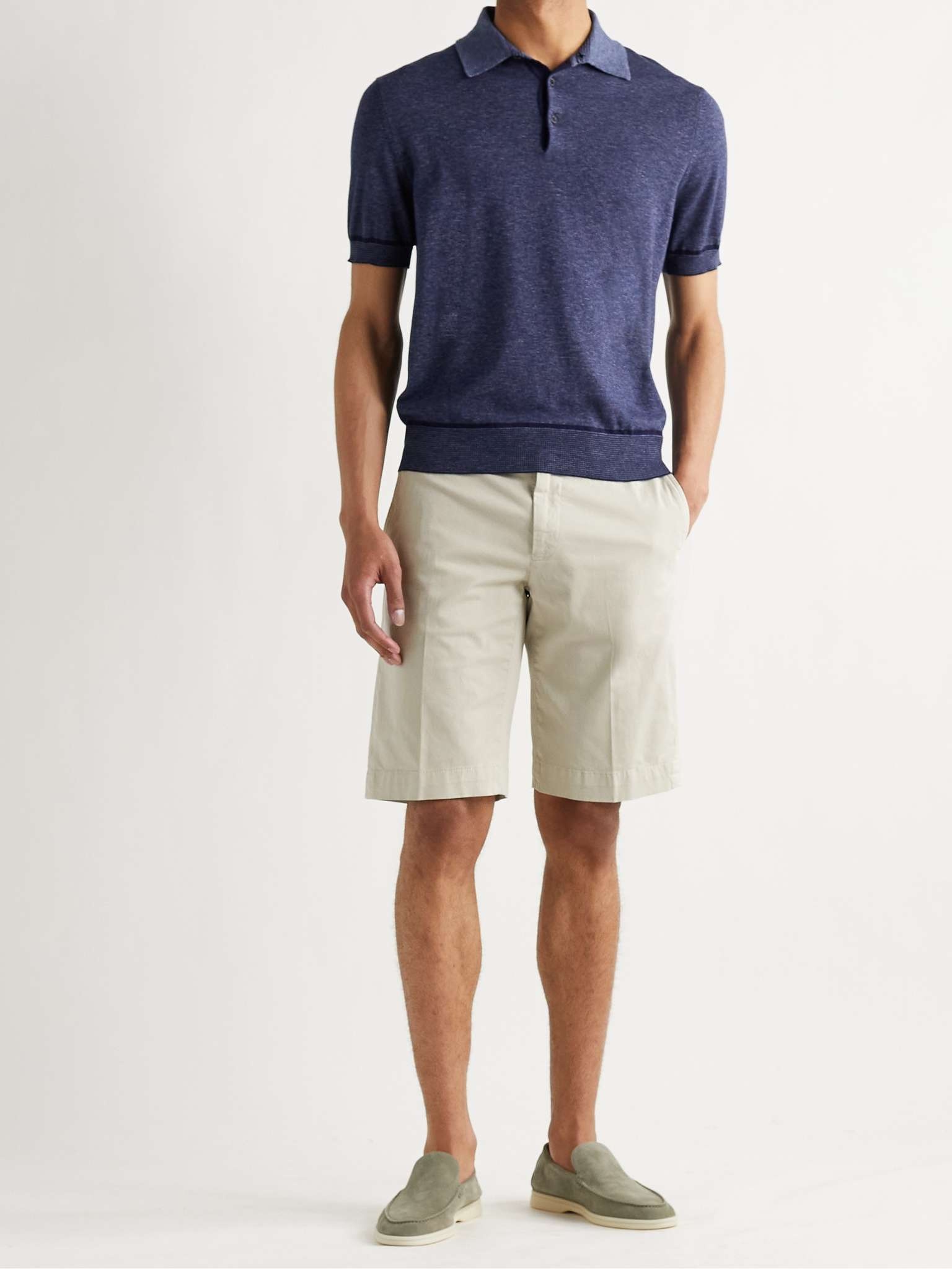 Stretch-Cotton Twill Shorts - 2