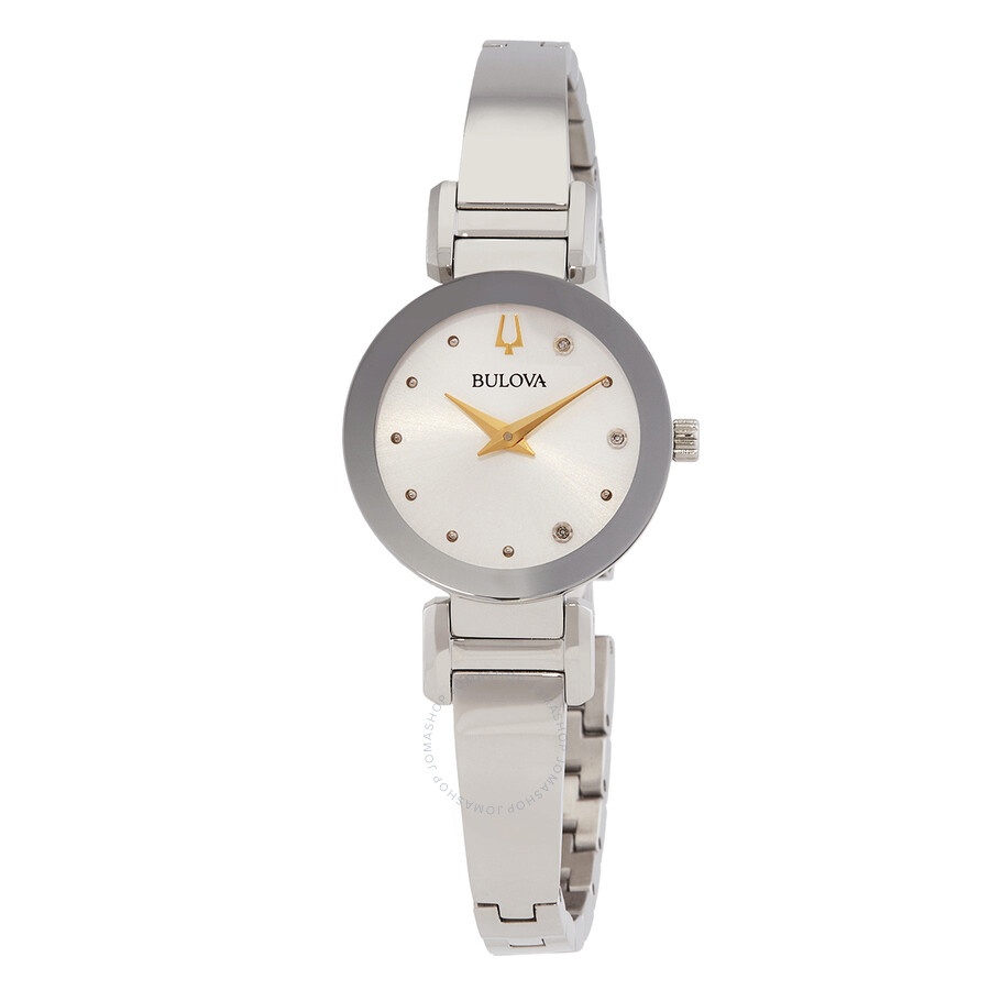 Bulova - Bulova Modern Quartz Diamond Silver Dial Ladies Watch 96P241 - 1