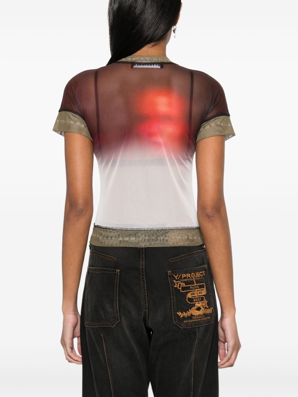 face-print mesh T-shirt - 4