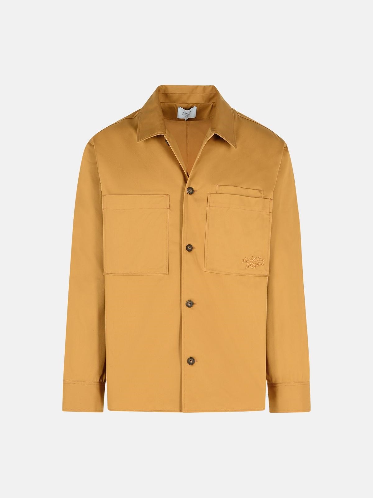 'OVER' BEIGE COTTON SHIRT - 1