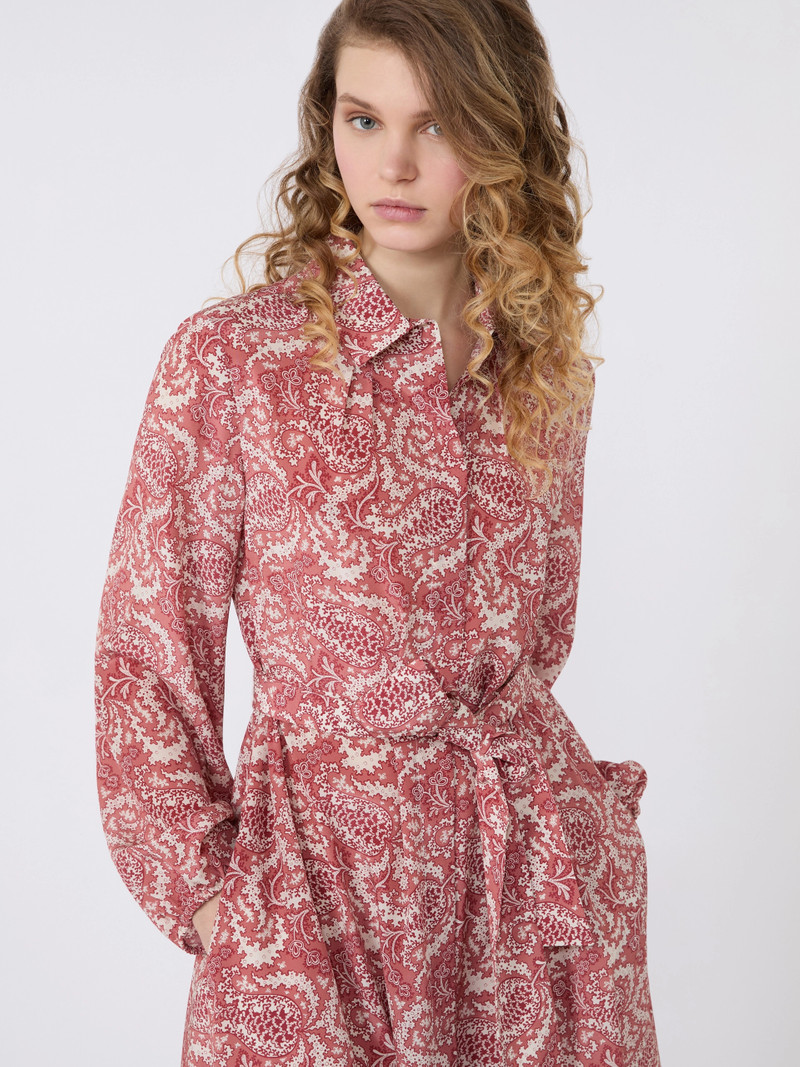 UBICATO Printed silk shirt dress - CHERRY 5