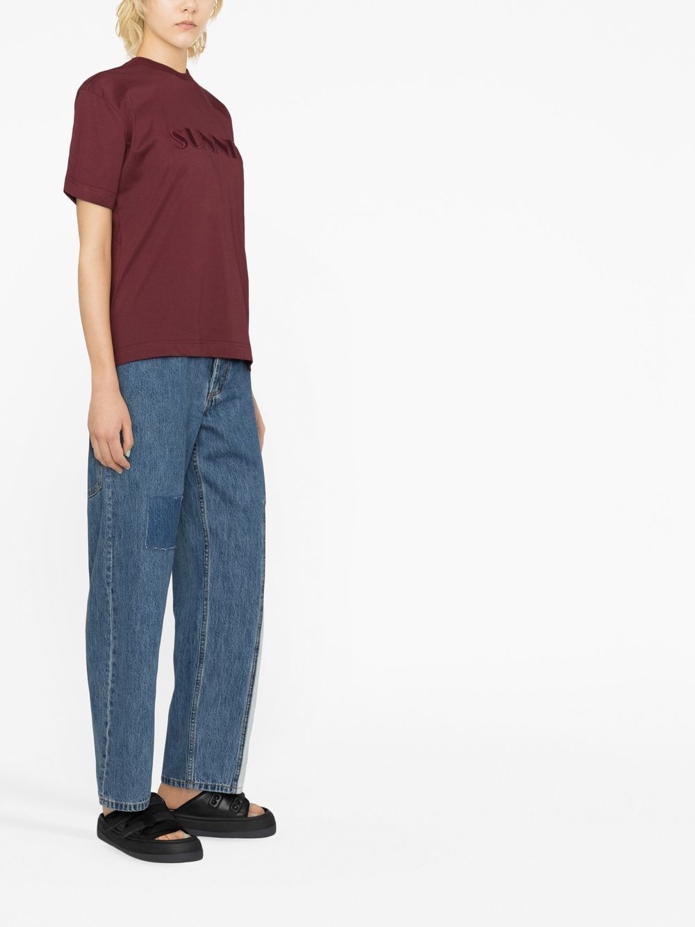 logo-embroidered cotton T-shirt - 3
