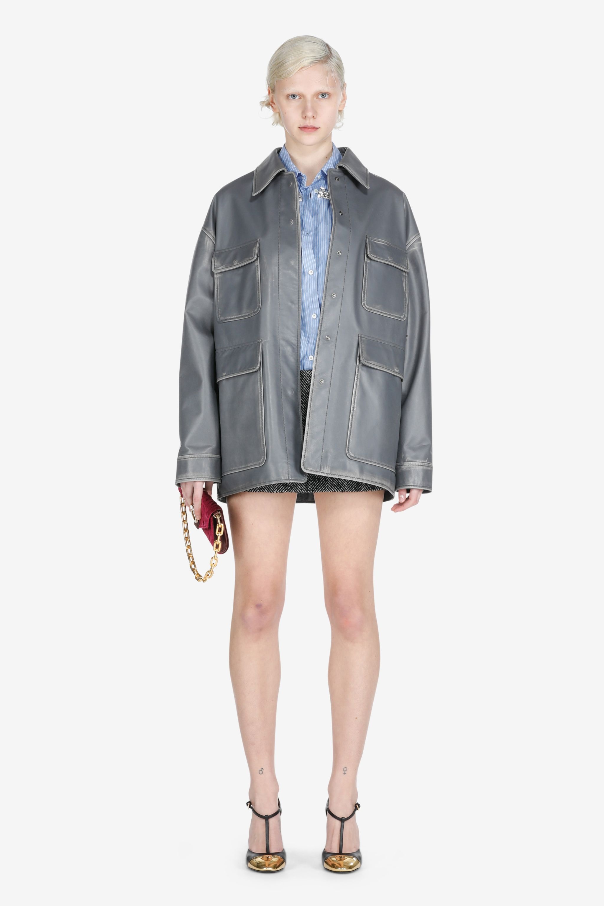 OVERSIZED LEATHER JACKET - 4