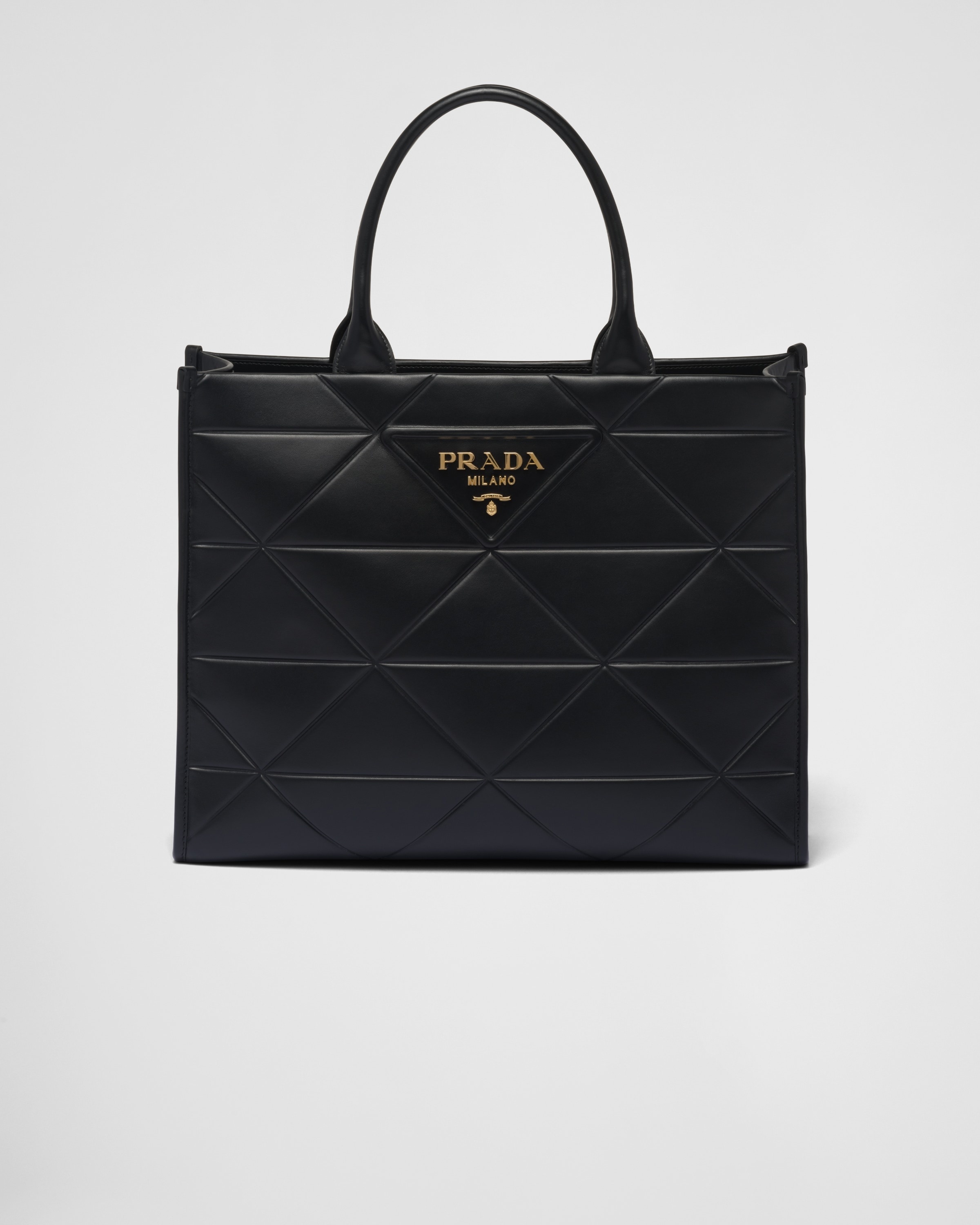 Large leather Prada Symbole bag with topstitching - 1