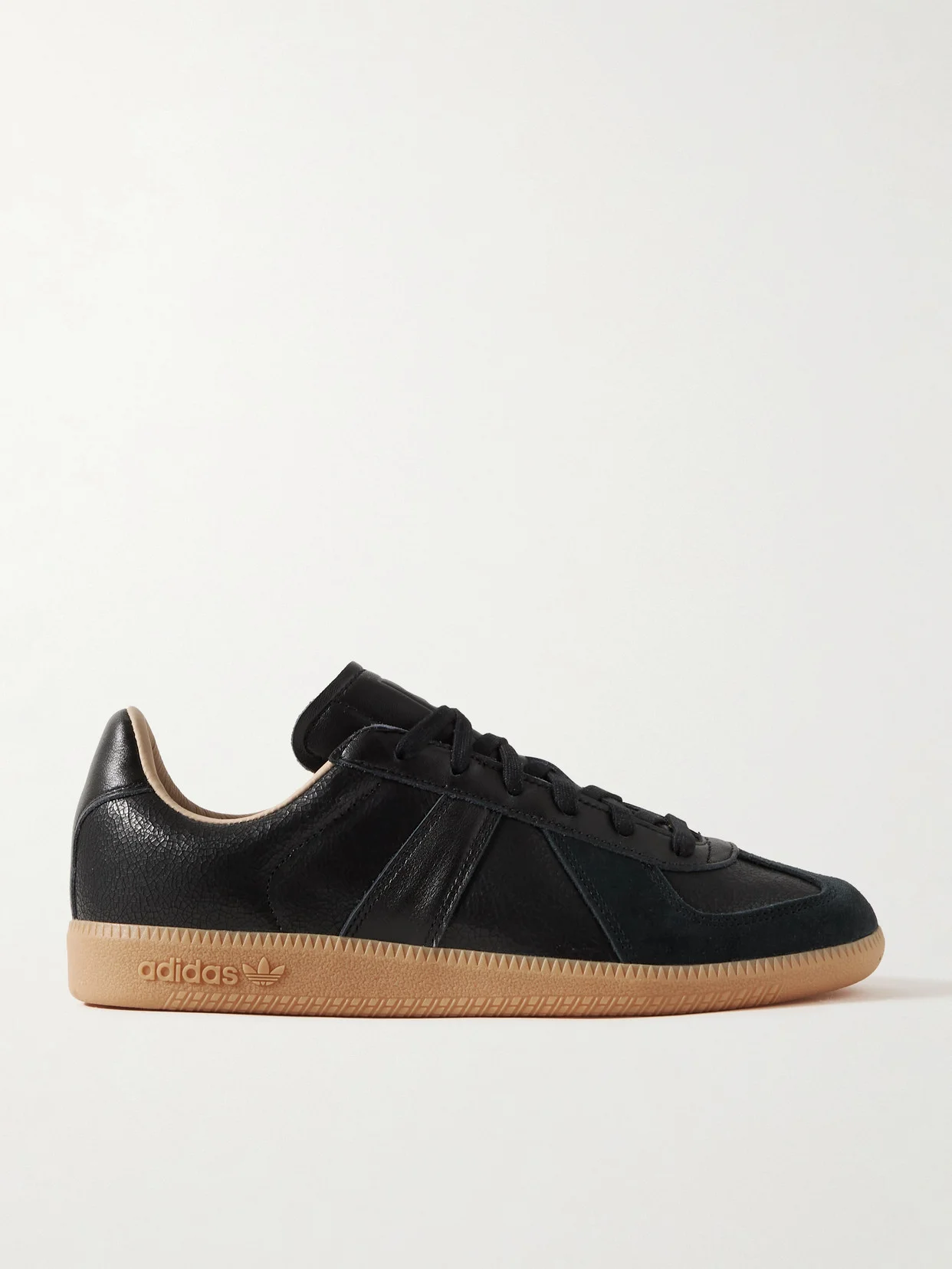 Bw Army Lux Suede-trimmed Cracked-leather Sneakers - 1