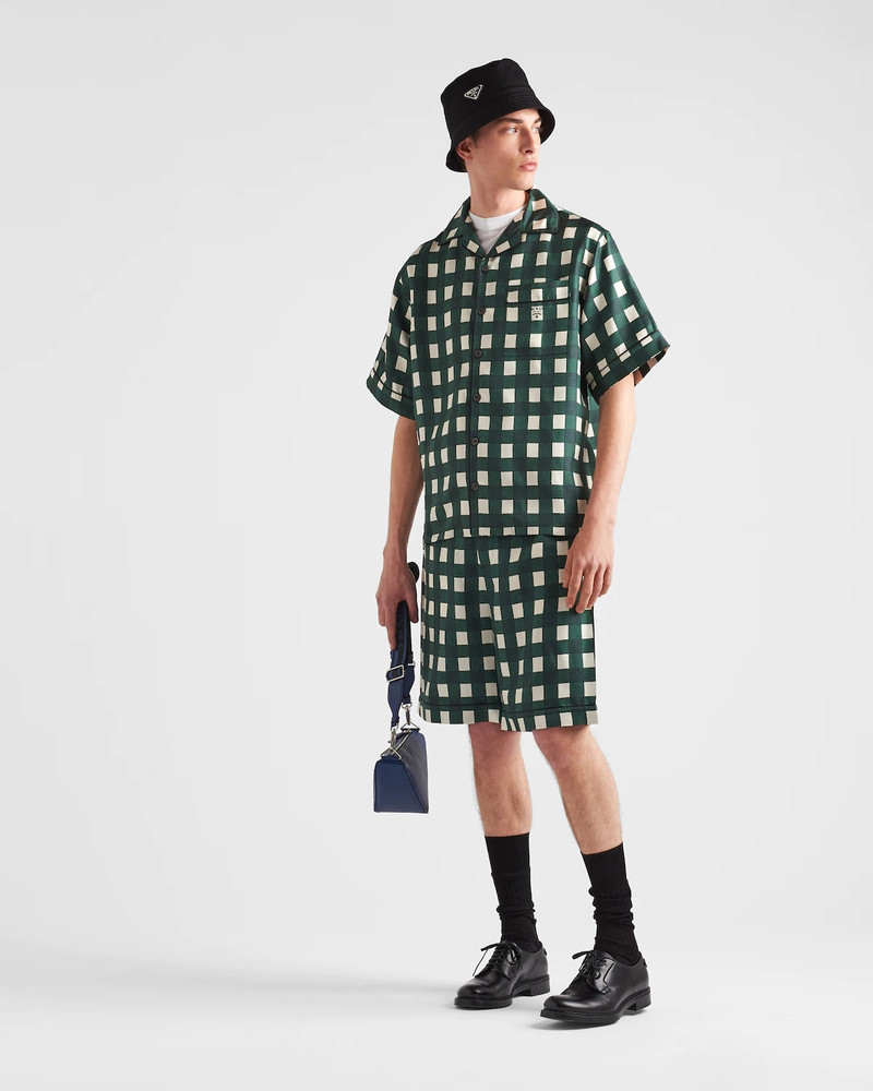 Prada Printed silk Bermuda shorts outlook
