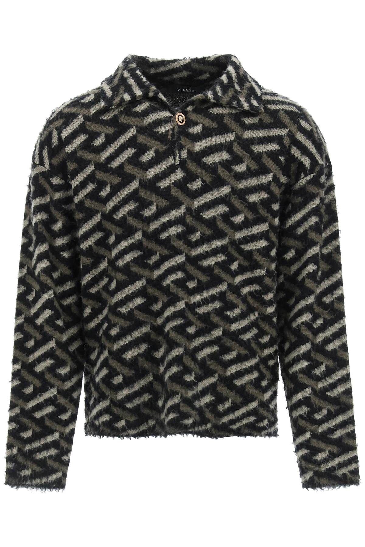 BRUSHED JACQUARD WOOL SWEATER - 1