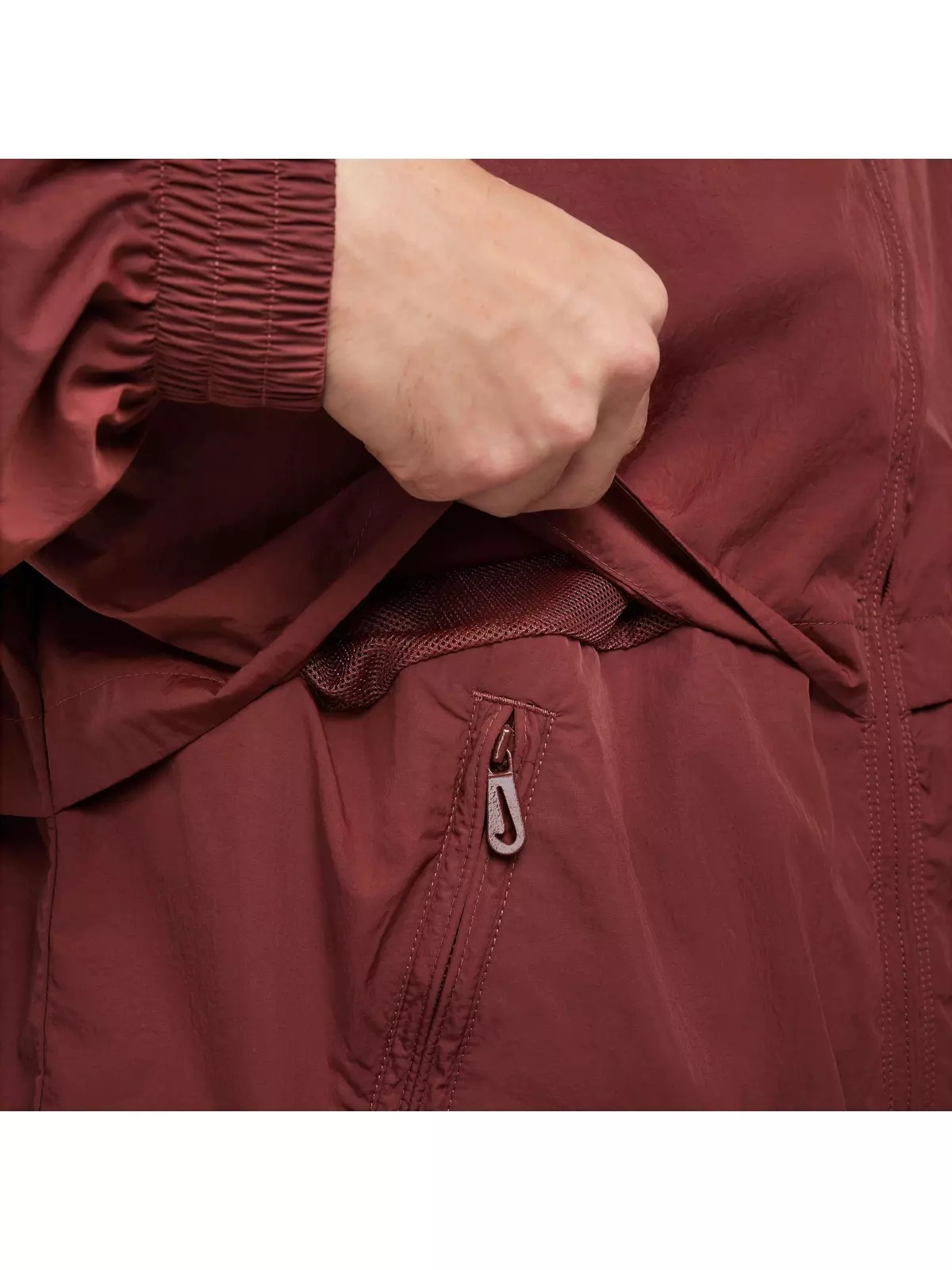 Men's Sportswear Solo Swoosh Woven Track Jacket - Dark Red - 6