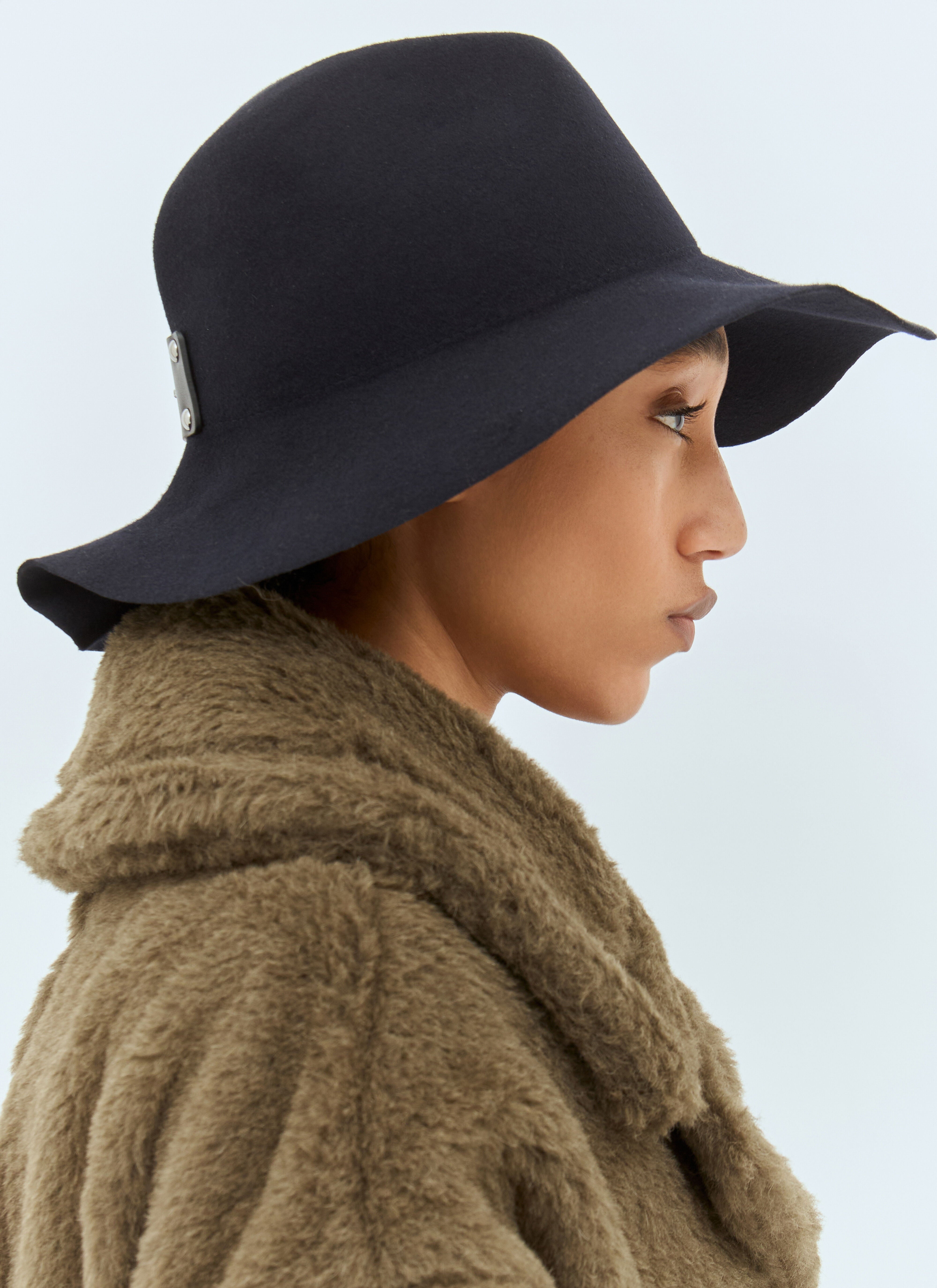 Max Mara Women Felt Wool Wide Brim Hat - 3