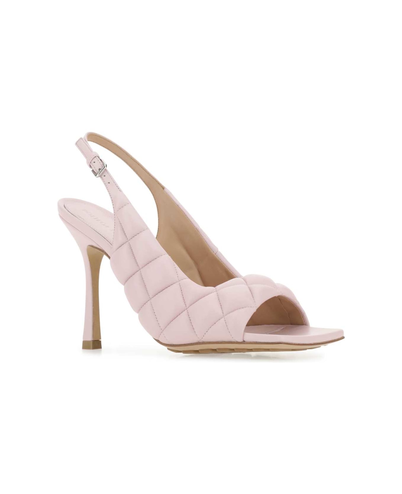 Bottega Veneta Light Pink Nappa Leather Padded Sandals