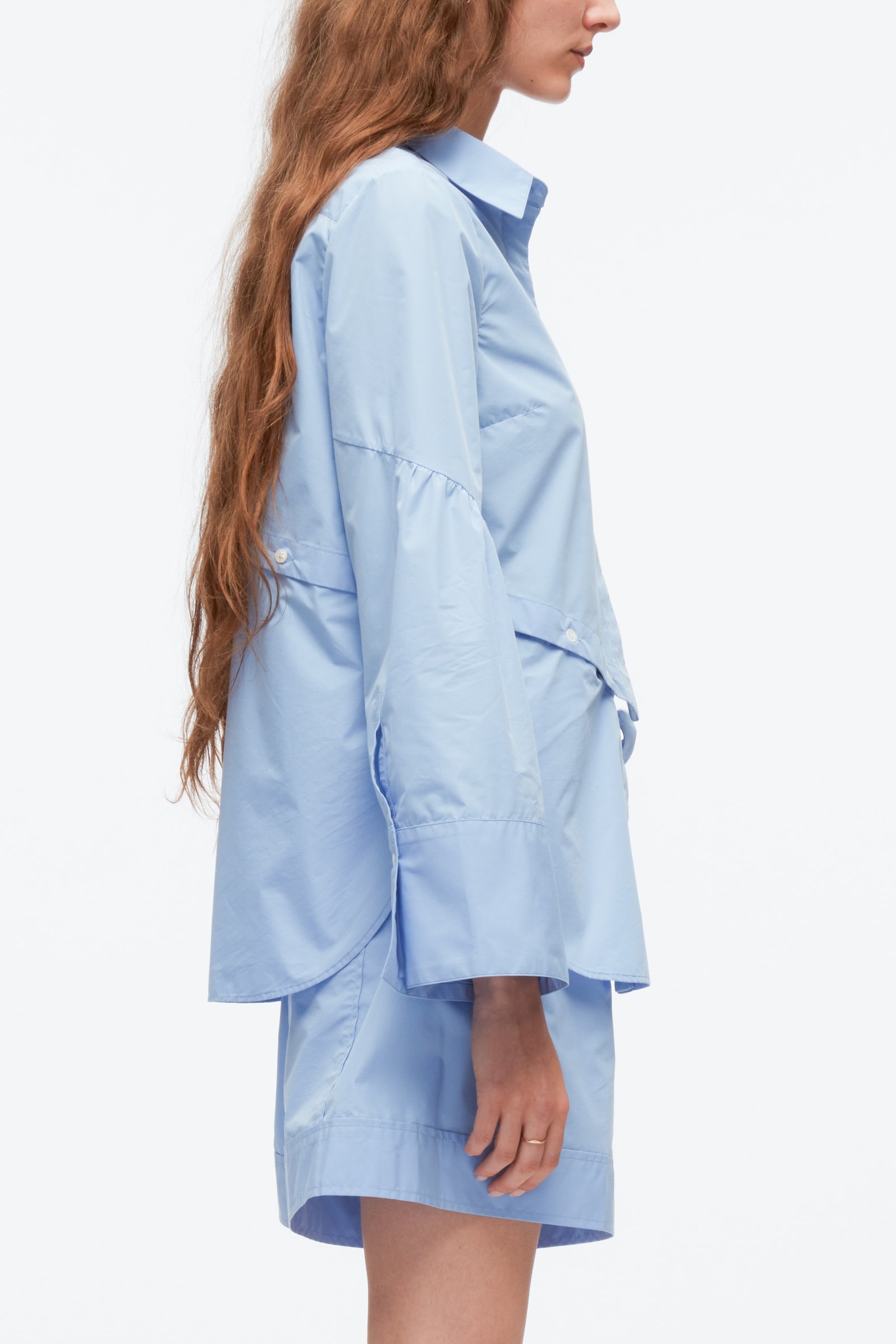 Long Sleeve Shirt with Asymmetric Button Panel - 3