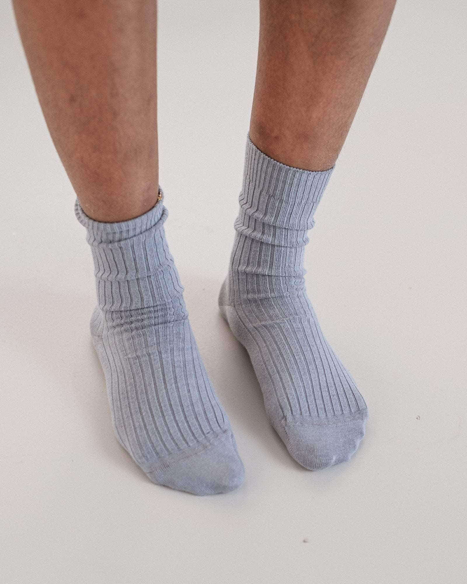 Pack - 3 Rib Overankle Socks - Textured Organic Cotton - 4