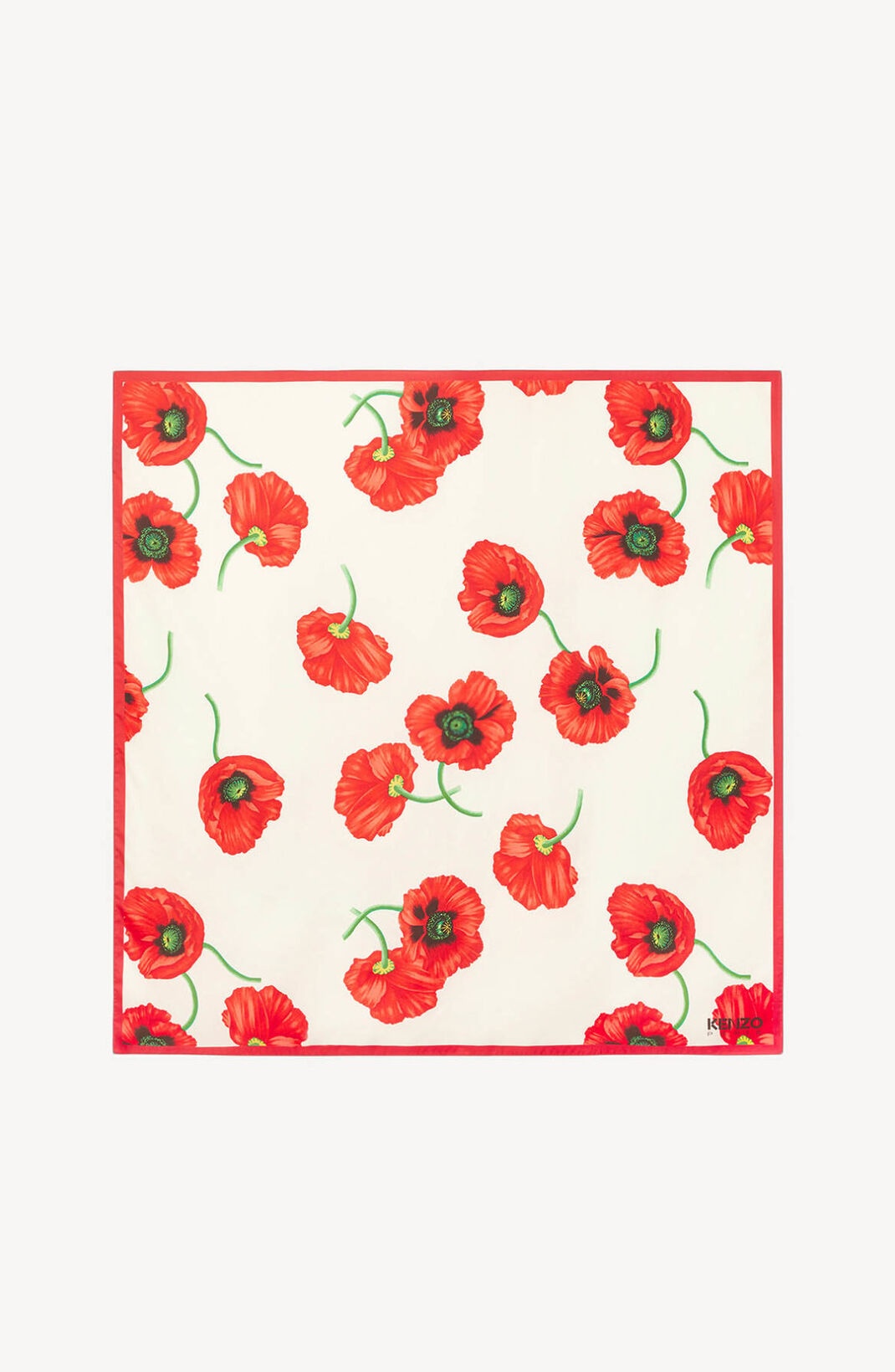 'KENZO Poppy' large silk square - 1
