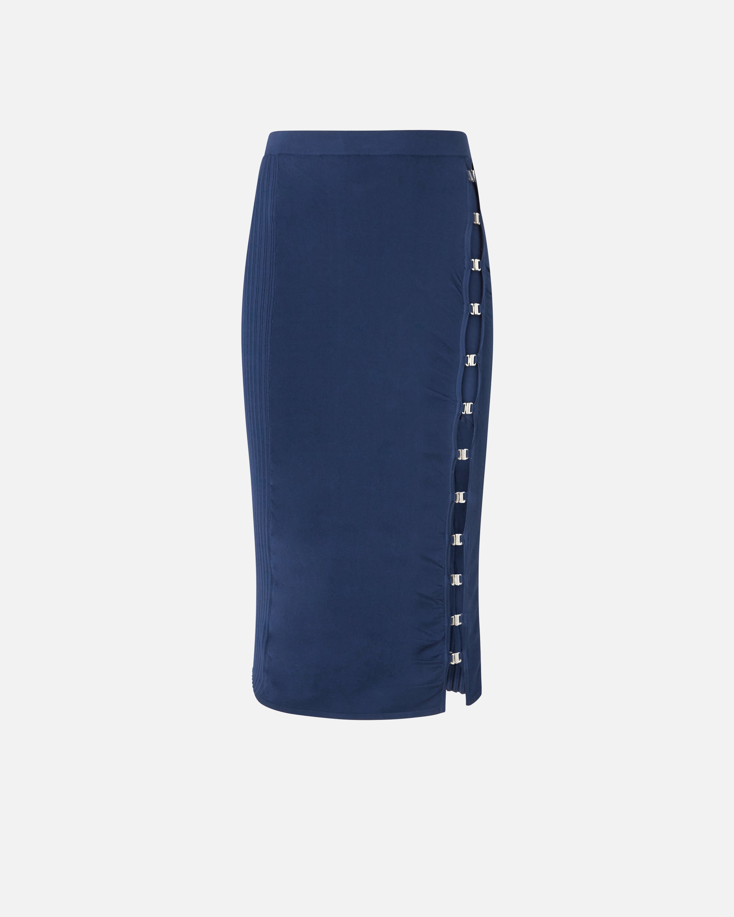 LONG KNIT SKIRT WITH HOOKS - 1