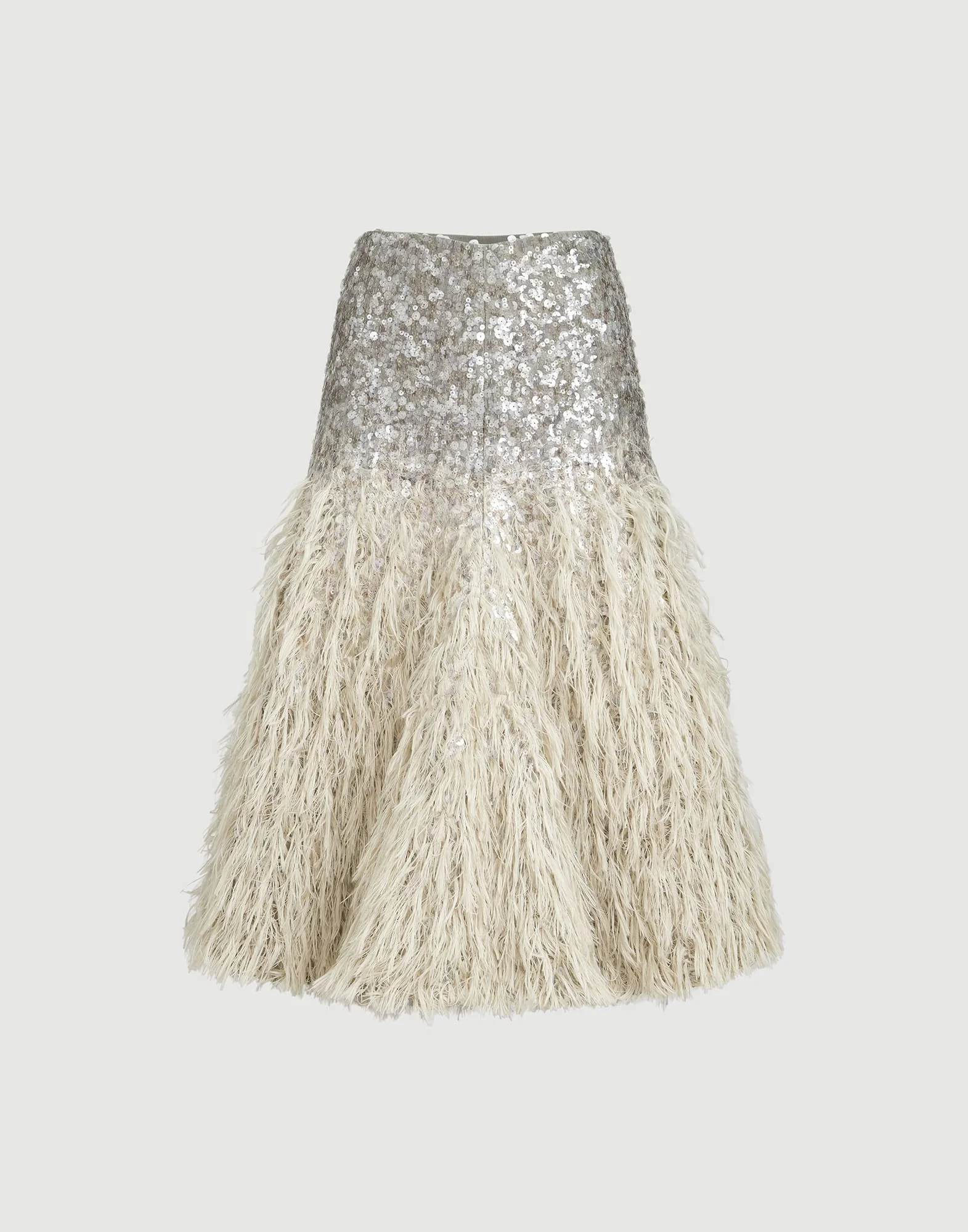 Dazzling dégradé skirt in cotton and silk fil coupé - 1