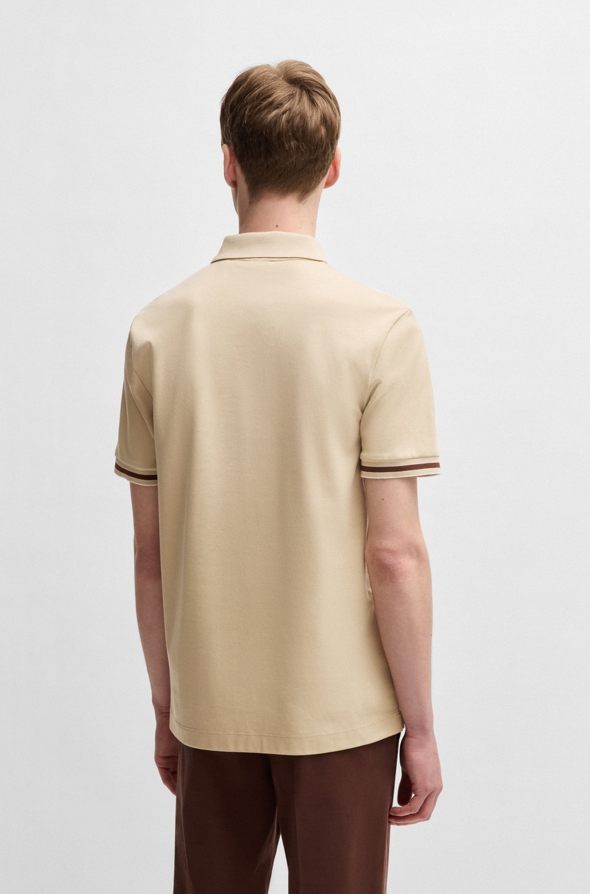 INTERLOCK-COTTON POLO SHIRT WITH CONTRAST TIPPING - 5
